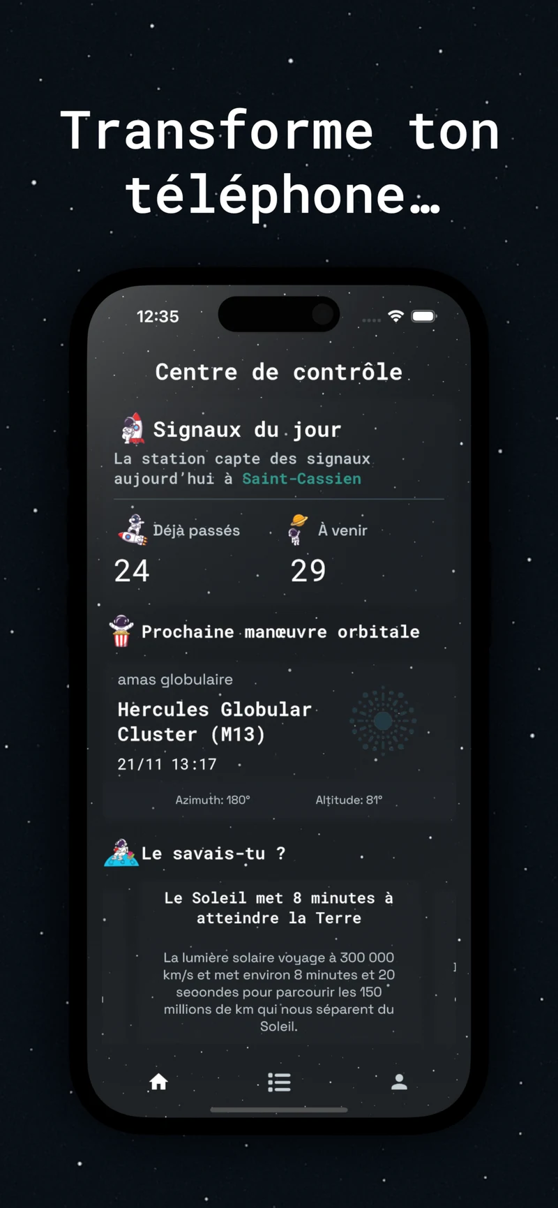 Application AstroAlert — Mobulding
